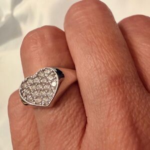 Elegant Sterling Silver Moissanite Heart Ring ❤️💍